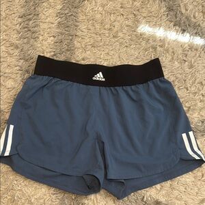 Adidas Blue and Black Athletic Shorts Moisture-Wicking Design